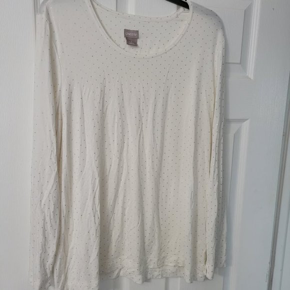 Long sleeve Chico's ivory color tee - Size 3 - Picture 1 of 3